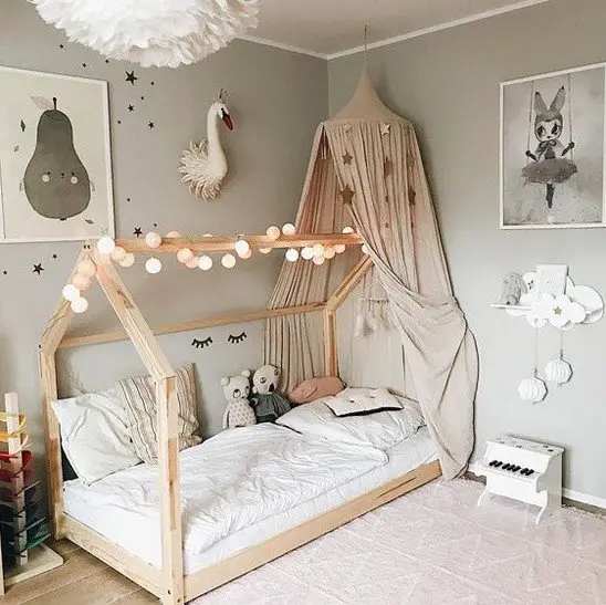 transition bed canopy magical girl room decor