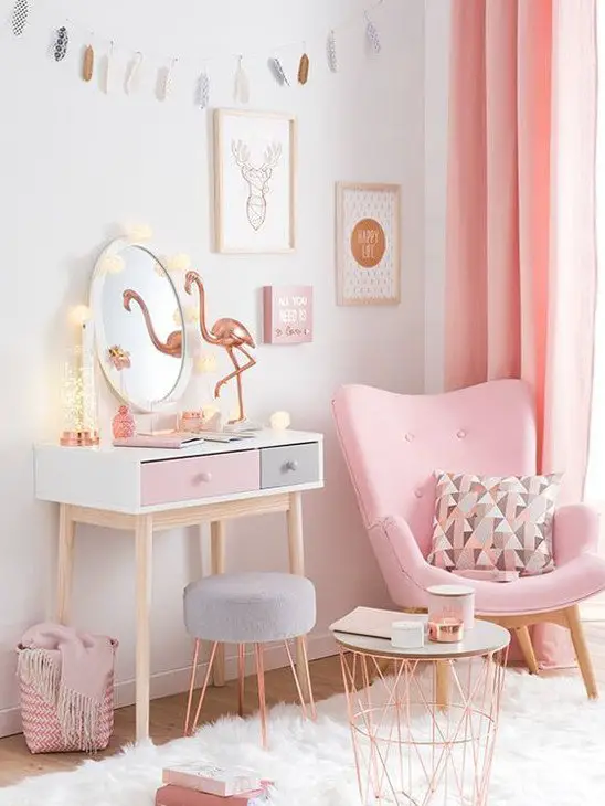 pink girl bedroom