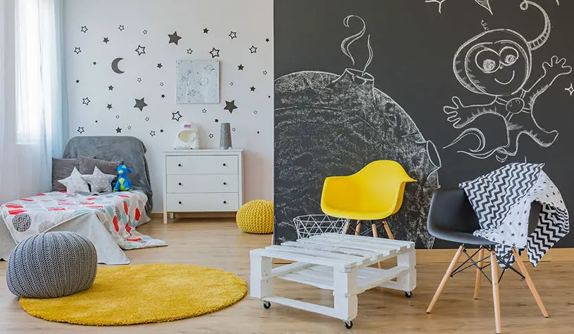 Kids room chalkboard wall