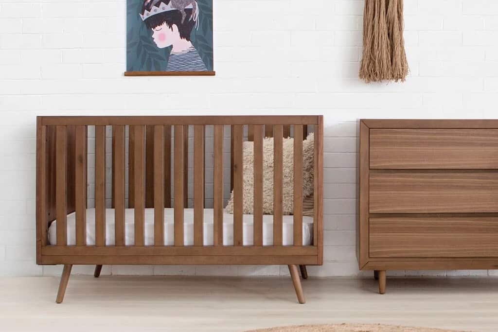 natural wood crib