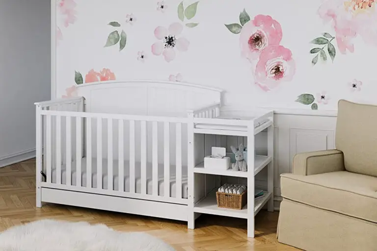 baby crib with changing table attached with mattress