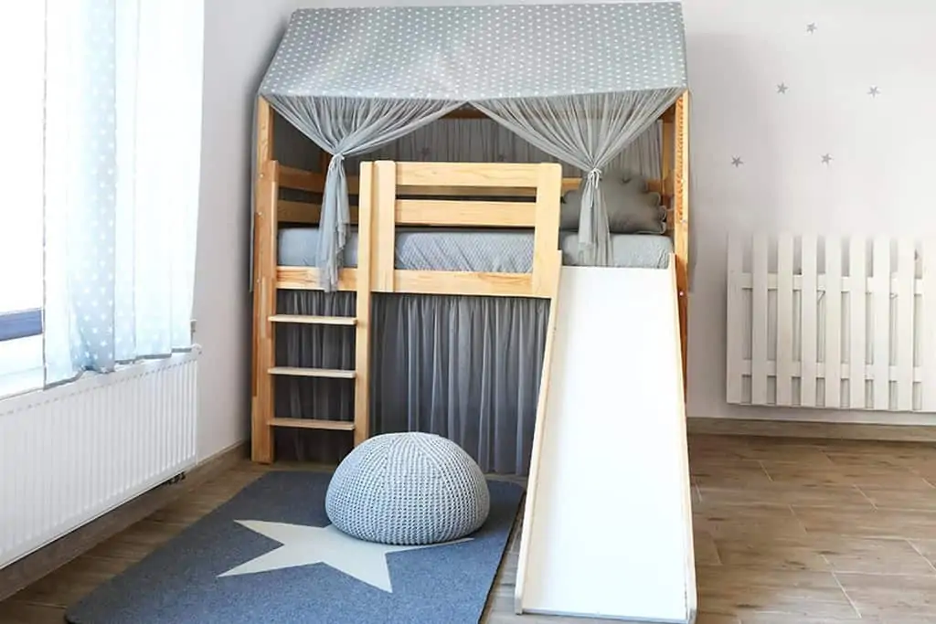 Toddlers bed with slide